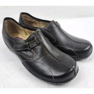 Dr Scholls Womens 7.5 W Emily  Comfort Shoes Brown Leather Strap On Flats NEW